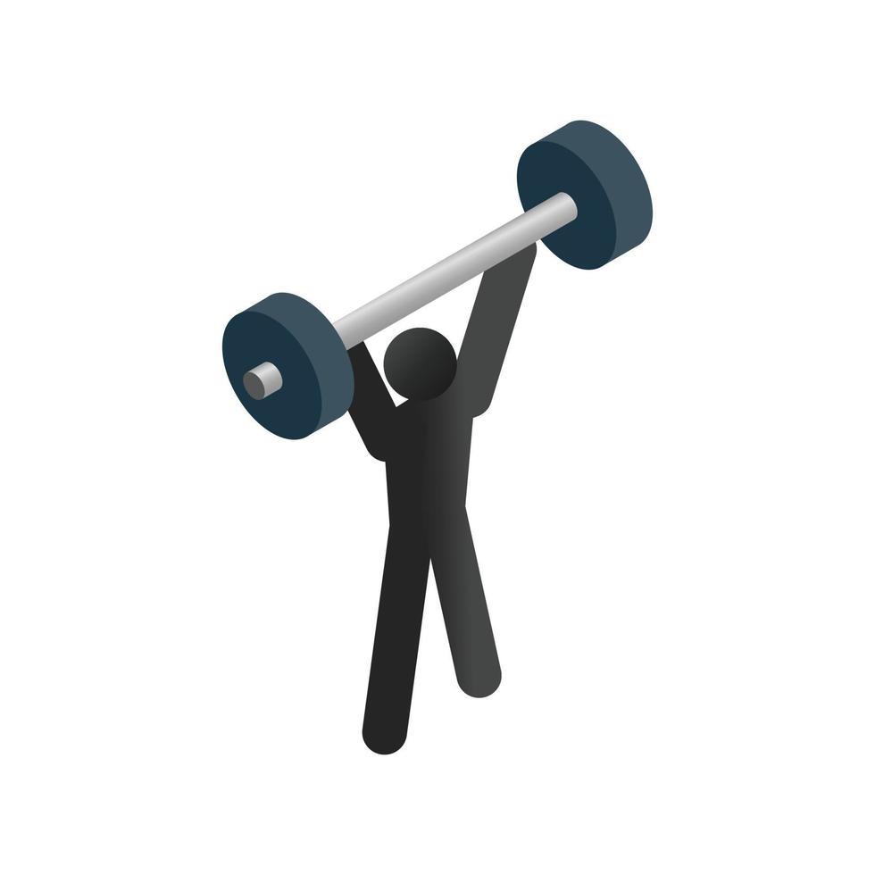 Weightlifting isometric 3d icon vector