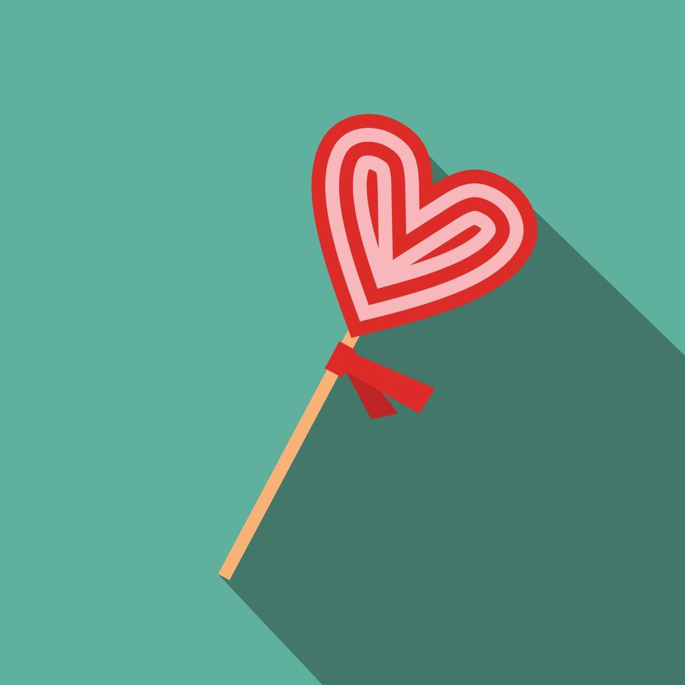 Valentine Day lollipop flat icon vector