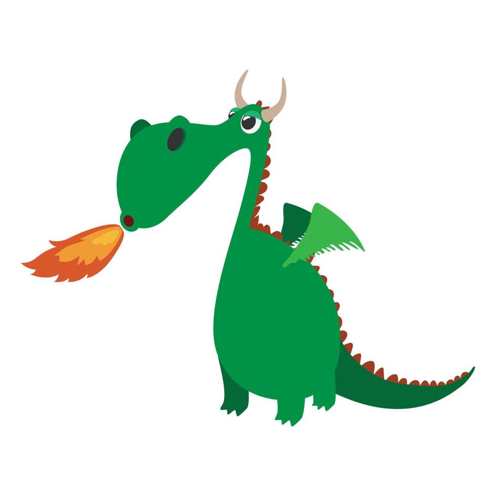 Cute dragon cartoon character vector