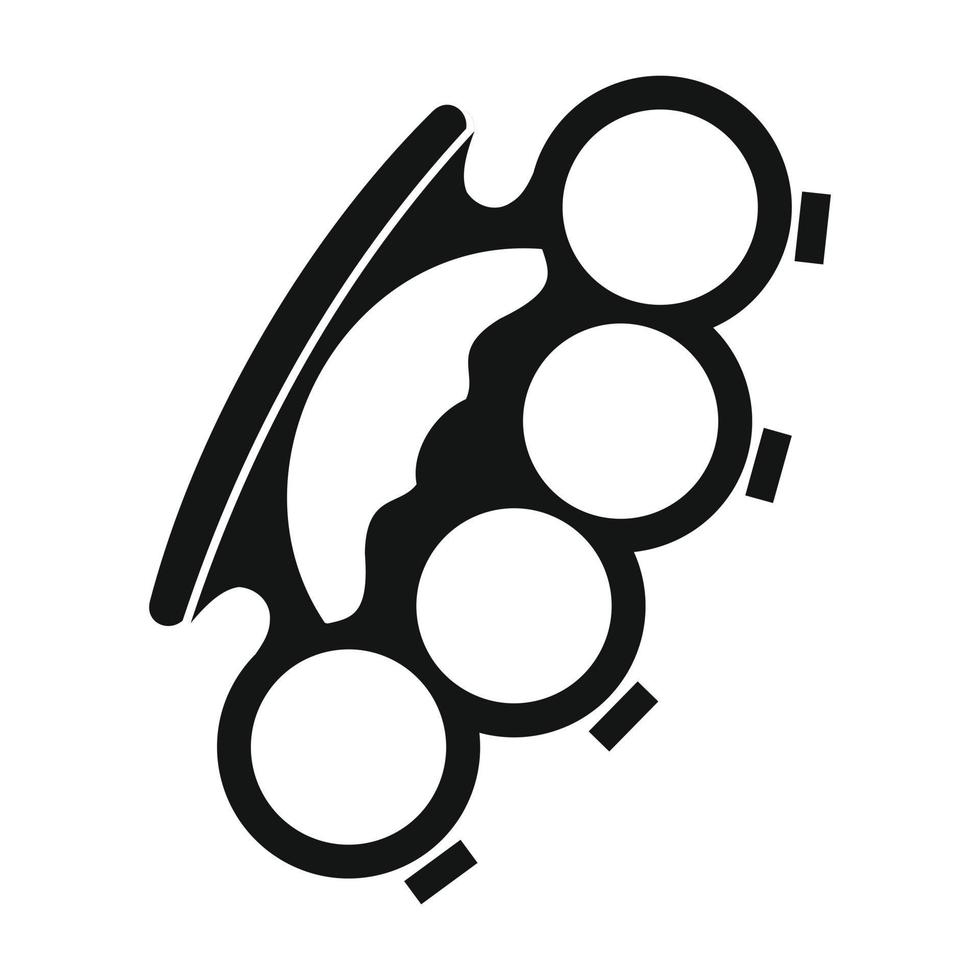 Brass knuckles black simple icon vector