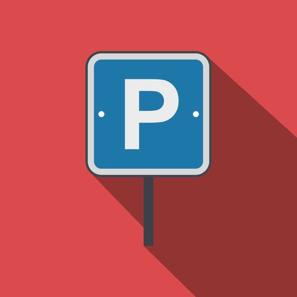 Parking traffic sign flat icon vector