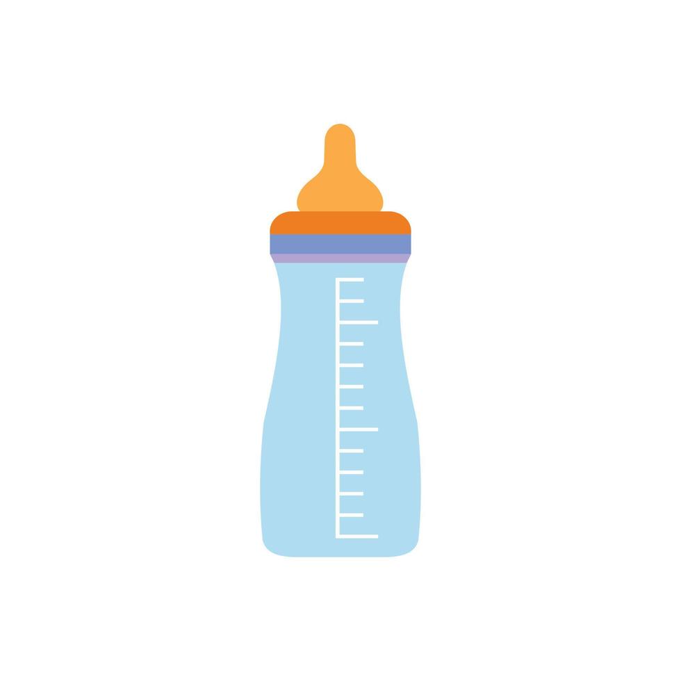 Baby milk bottle flat icon vector