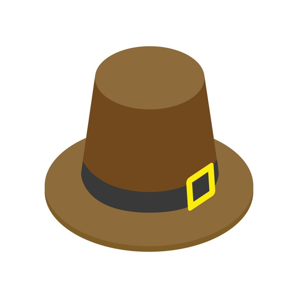 Pilgrim hat isometric 3d icon vector