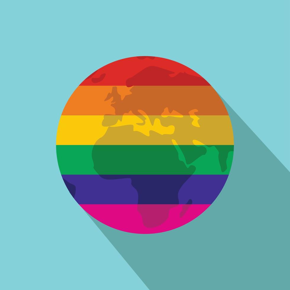 Globe Rainbow flat icon vector