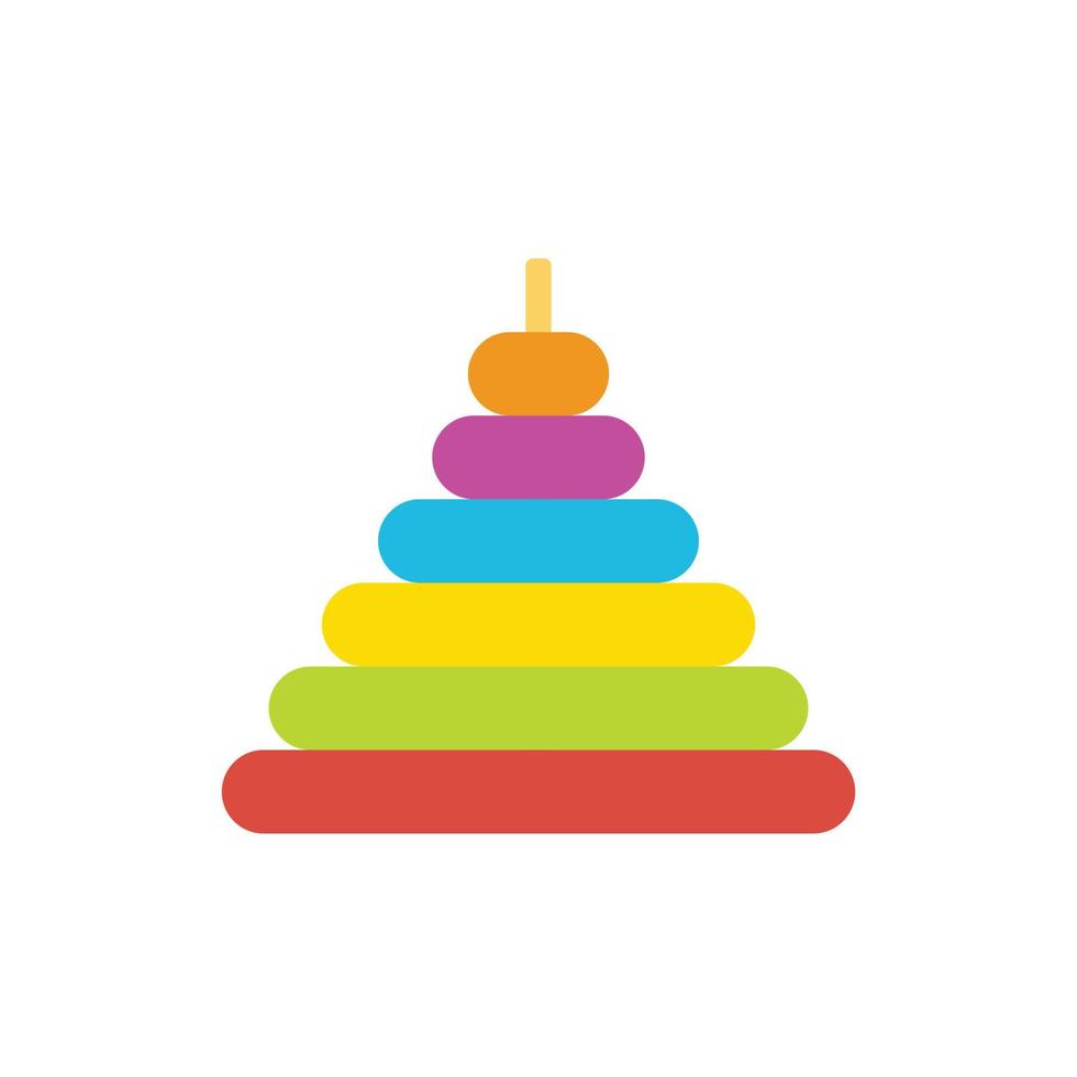 Pyramid toy flat icon vector