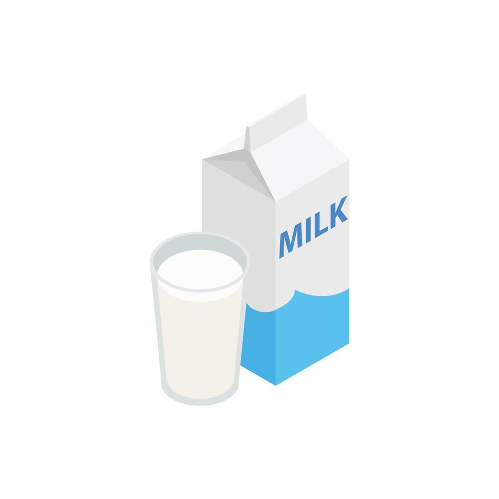 Milk icon, isometric 3d style vector