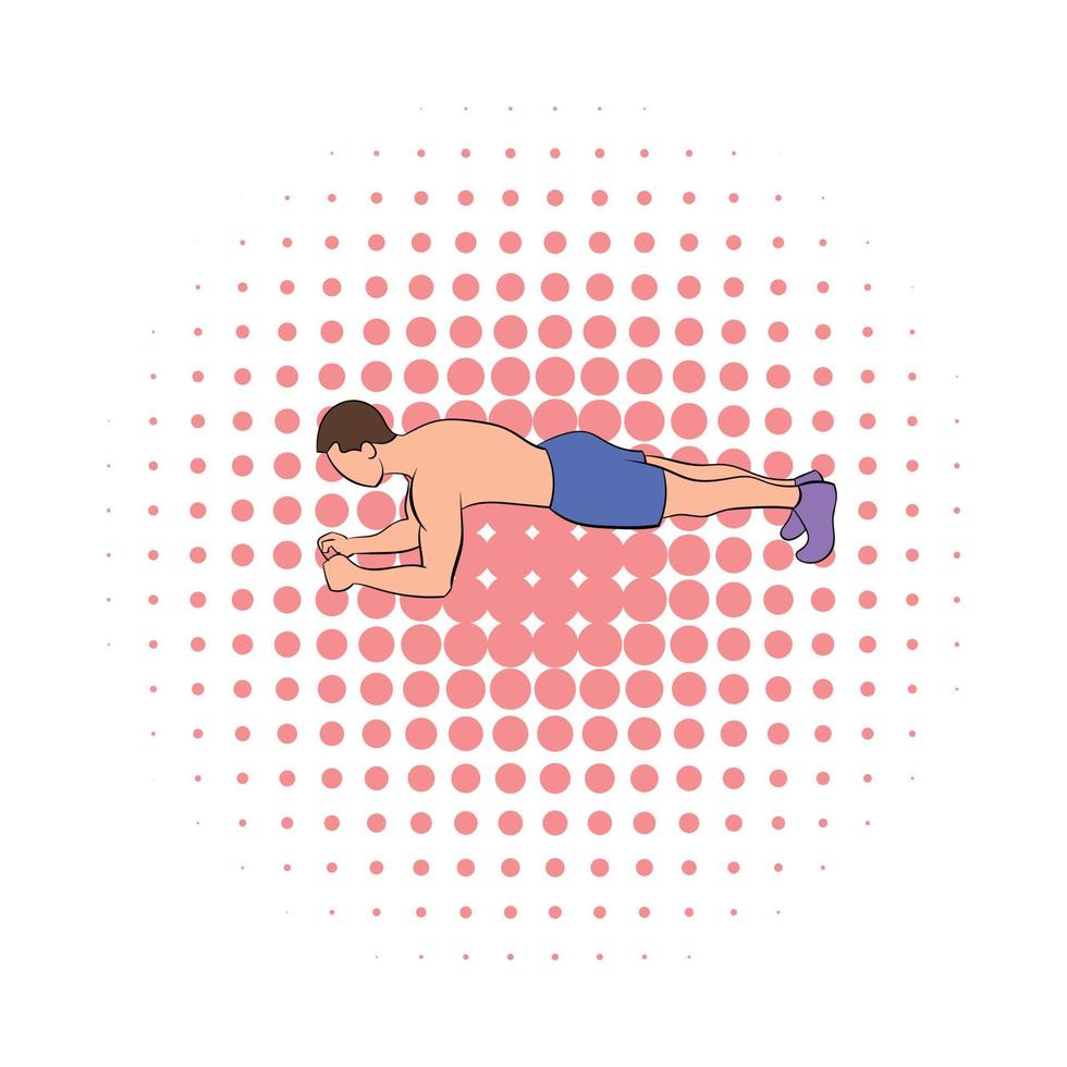 Man practicing yoga icon, comics style vector