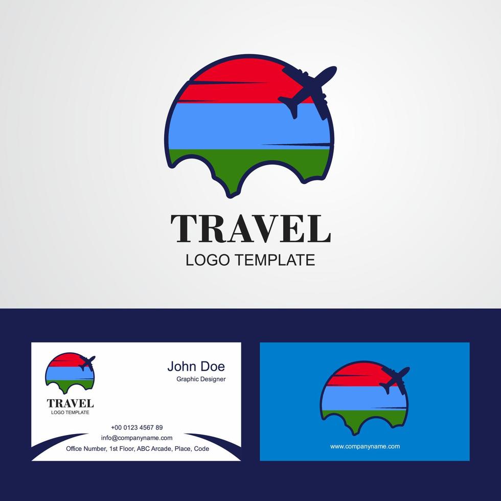 logotipo de la bandera de karelia de viaje y diseño de tarjeta de visita vector