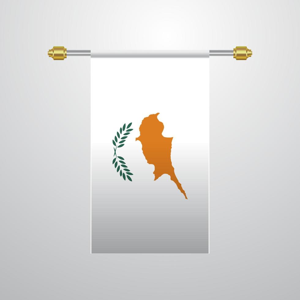 bandera colgante de chipre vector