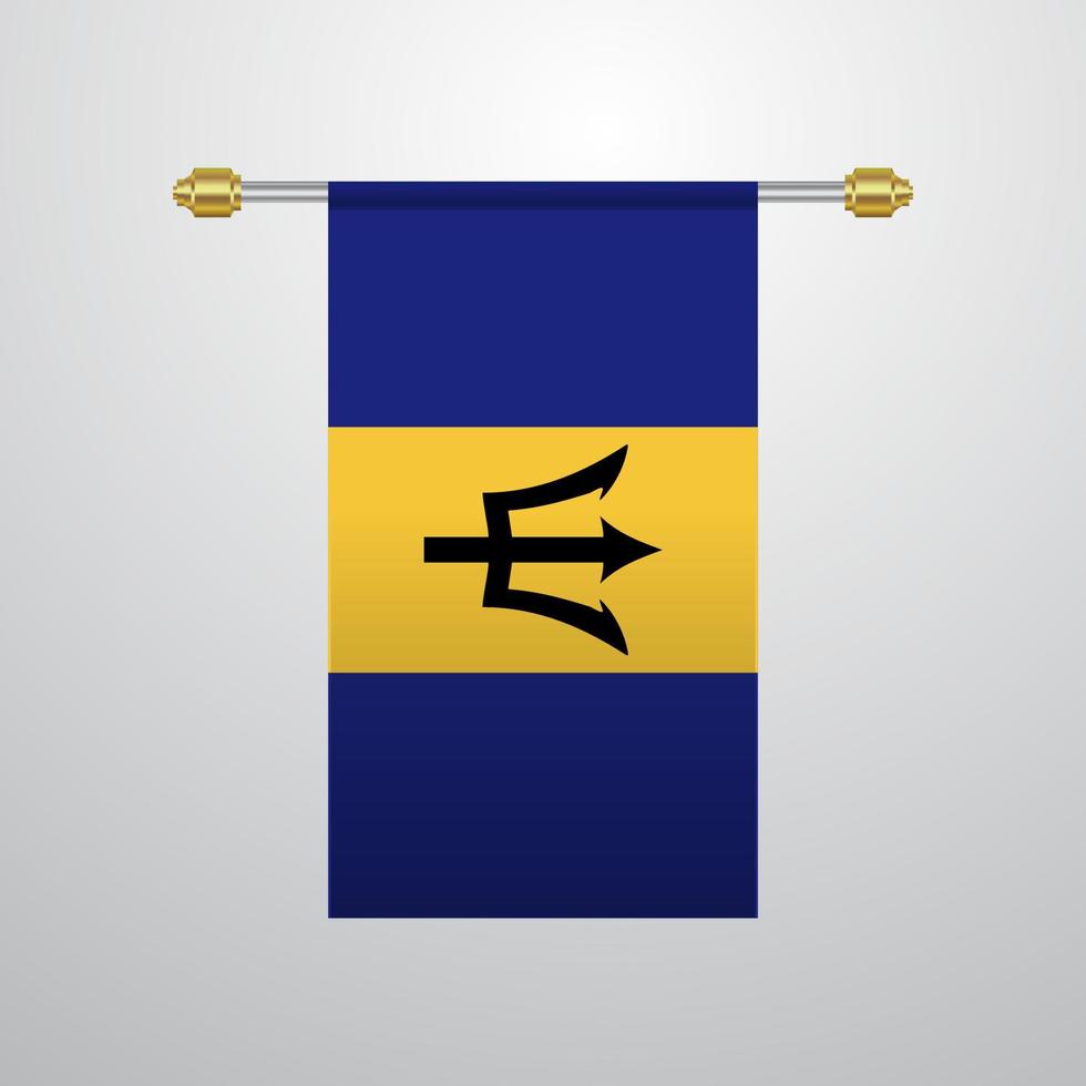 barbados bandera colgante vector