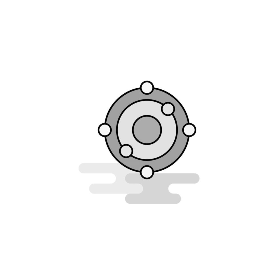 Atoms Web Icon Flat Line Filled Gray Icon Vector