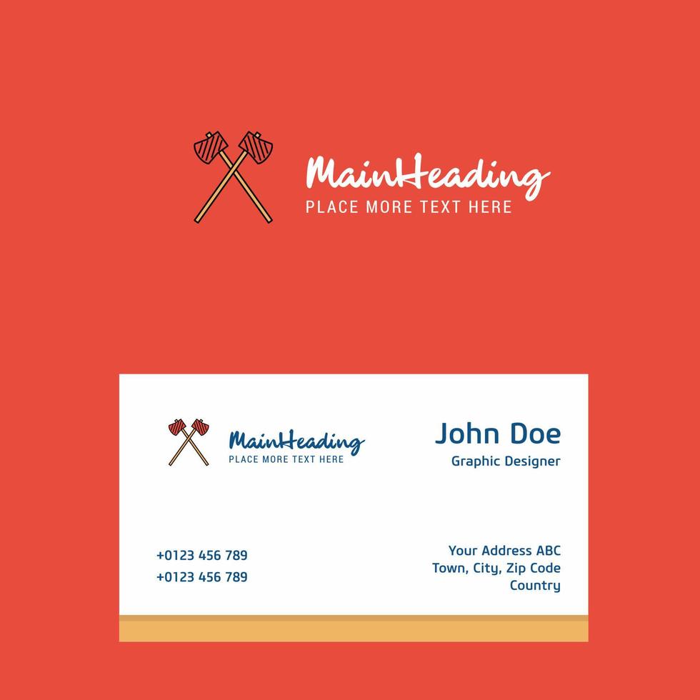 Axe logo Design with business card template Elegant corporate identity Vector