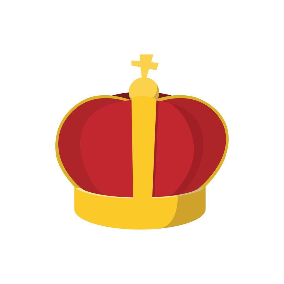 corona de oro con icono de dibujos animados vector
