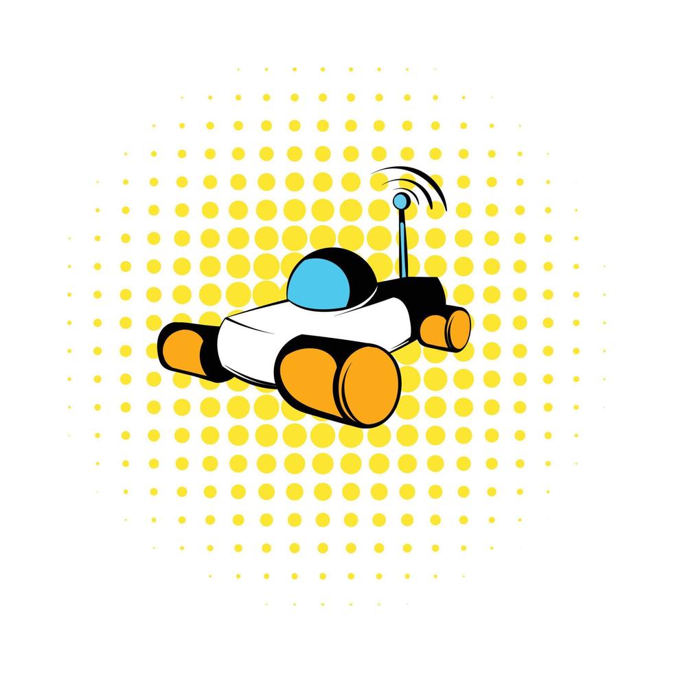 Mars exploration rover icon, comics style vector