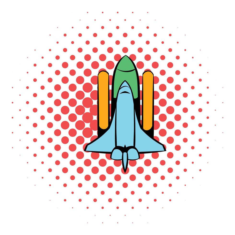 Space shuttle icon, comics style vector