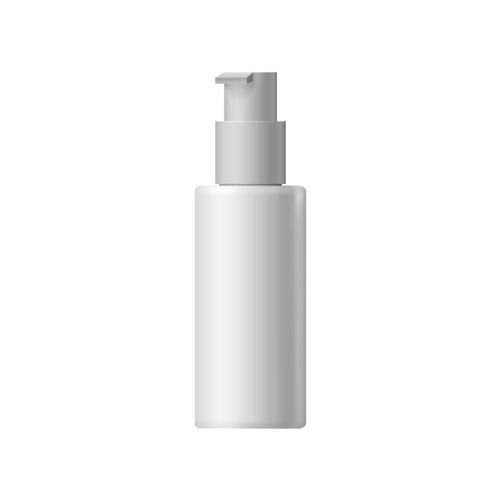 White blank cosmetic bottle with batcher vector