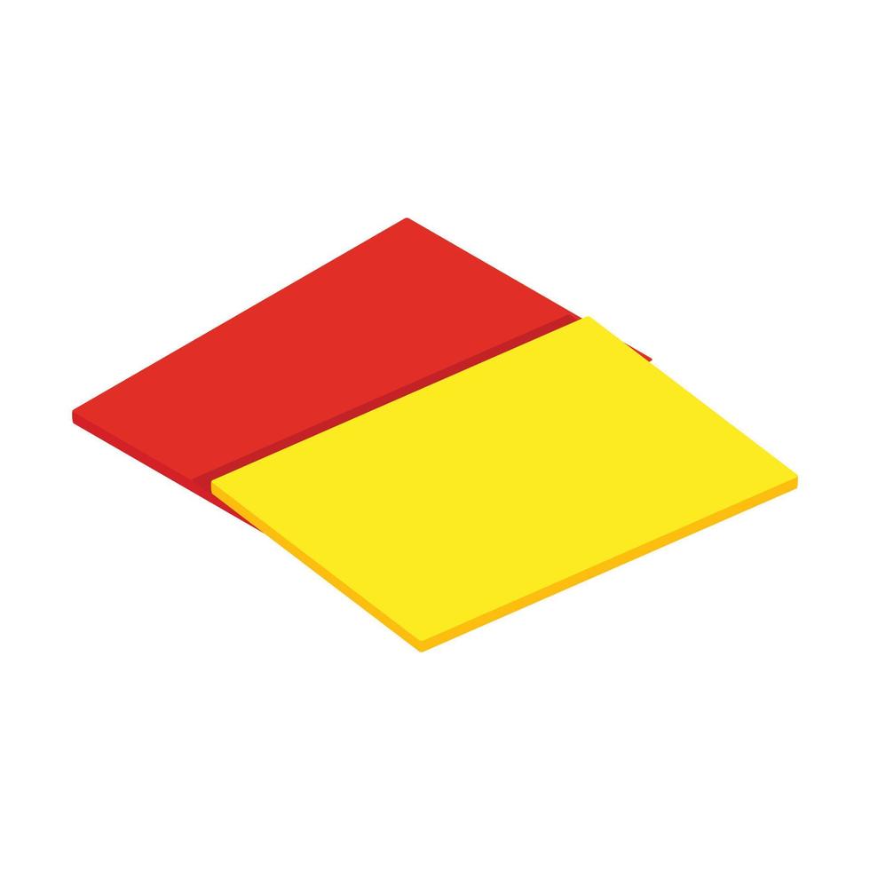 Red and yellow referee cards isometric 3d icon vector