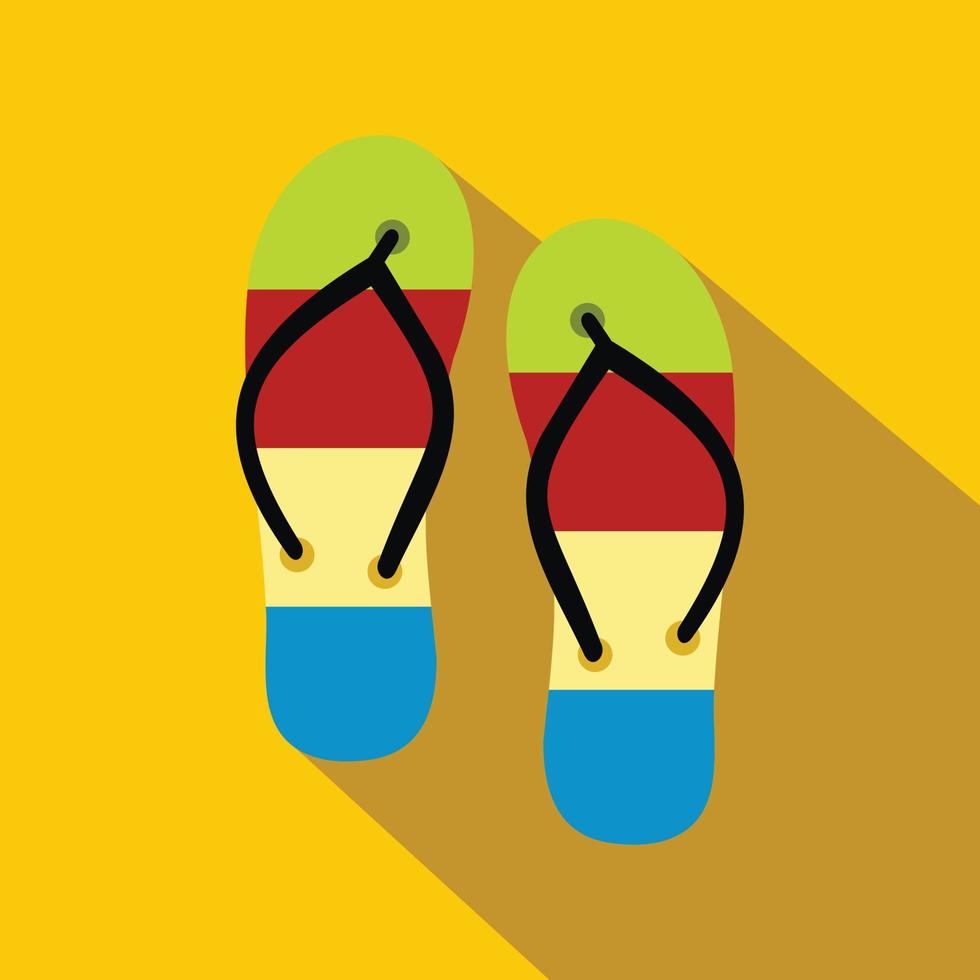 zapatillas de verano para icono de playa, estilo plano vector