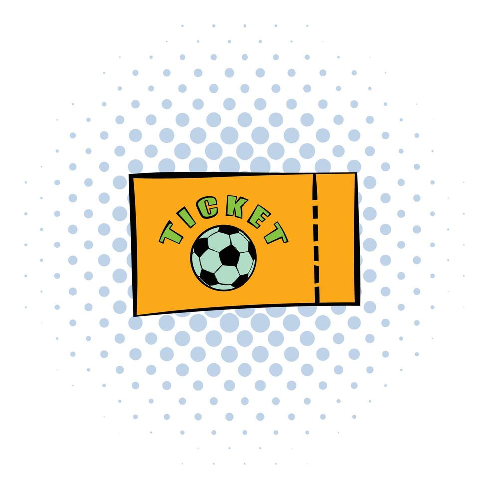 Football ticket icon, comics style vector