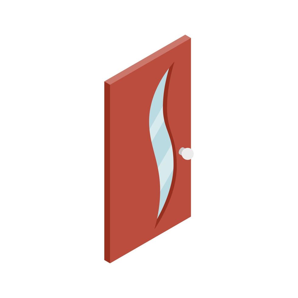 Door with glass wavelike inset icon vector