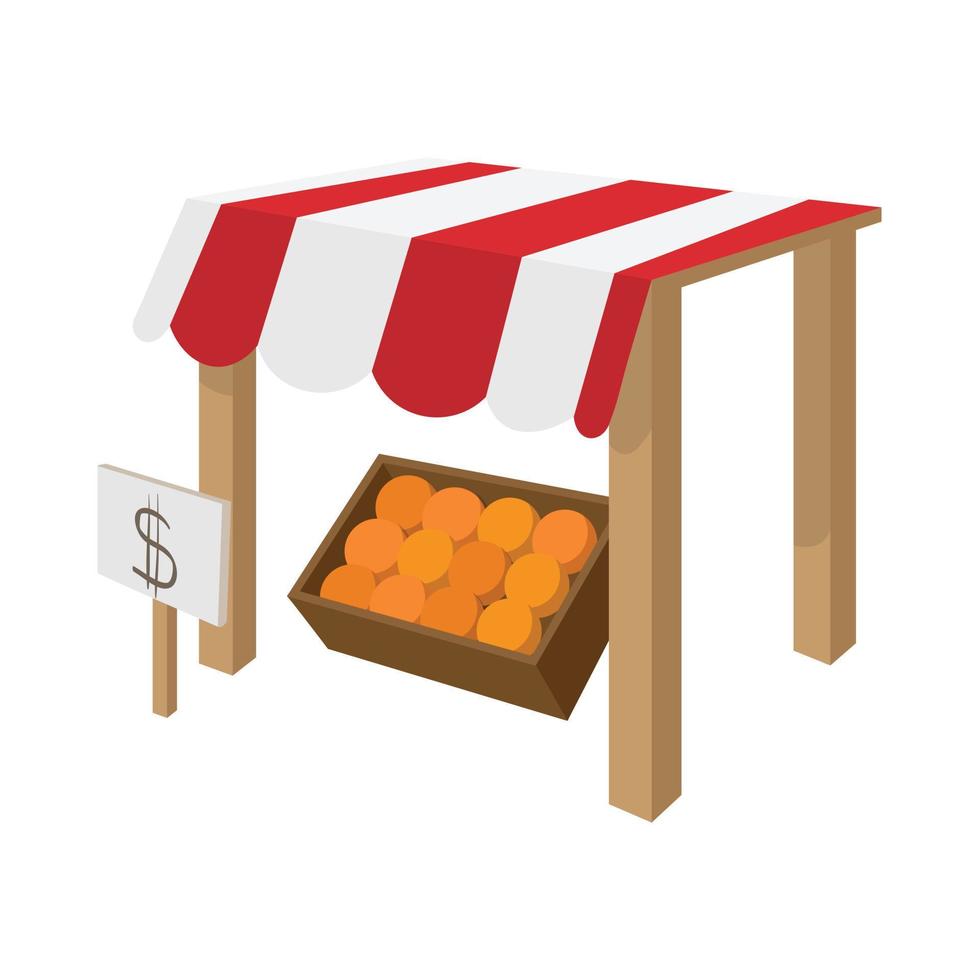 Fruit stall icon, cartoon style vector