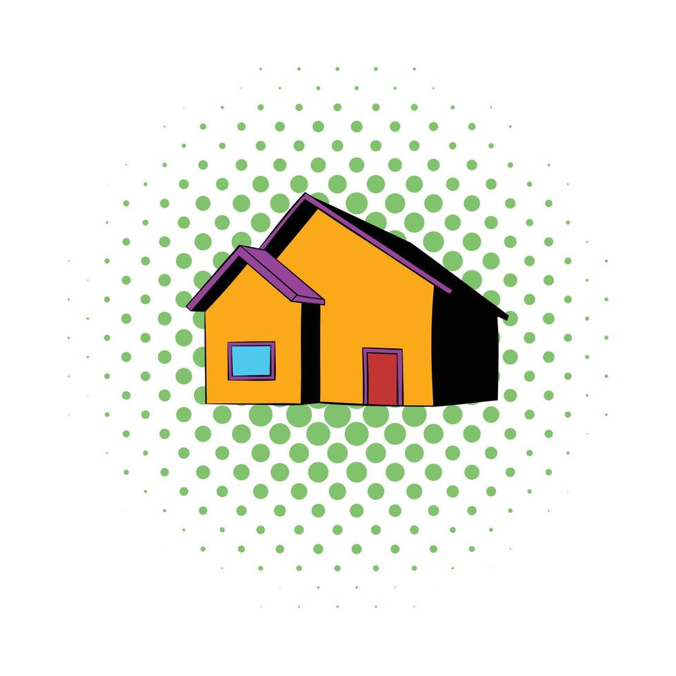 Small cottage icon, comics style vector