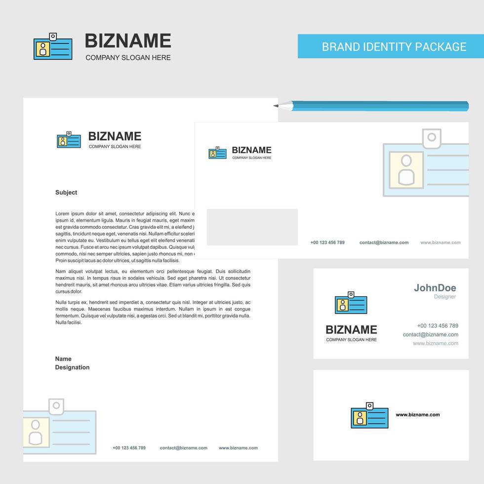 Id card Business Letterhead Envelope and visiting Card Design vector template