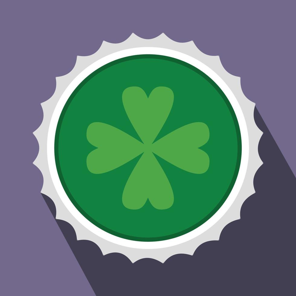 Rosette with four leaf clover flat icon vector