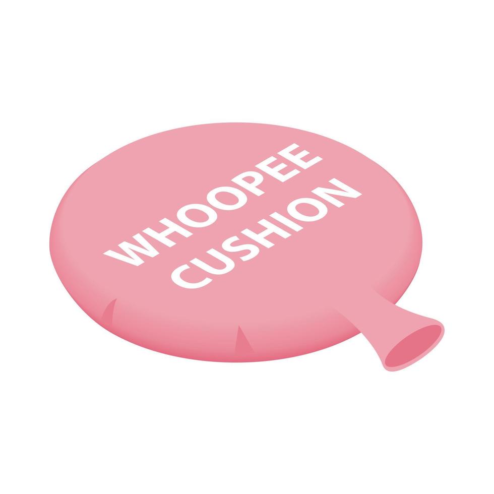 Pink whoopee cushion icon, isometric 3d style vector