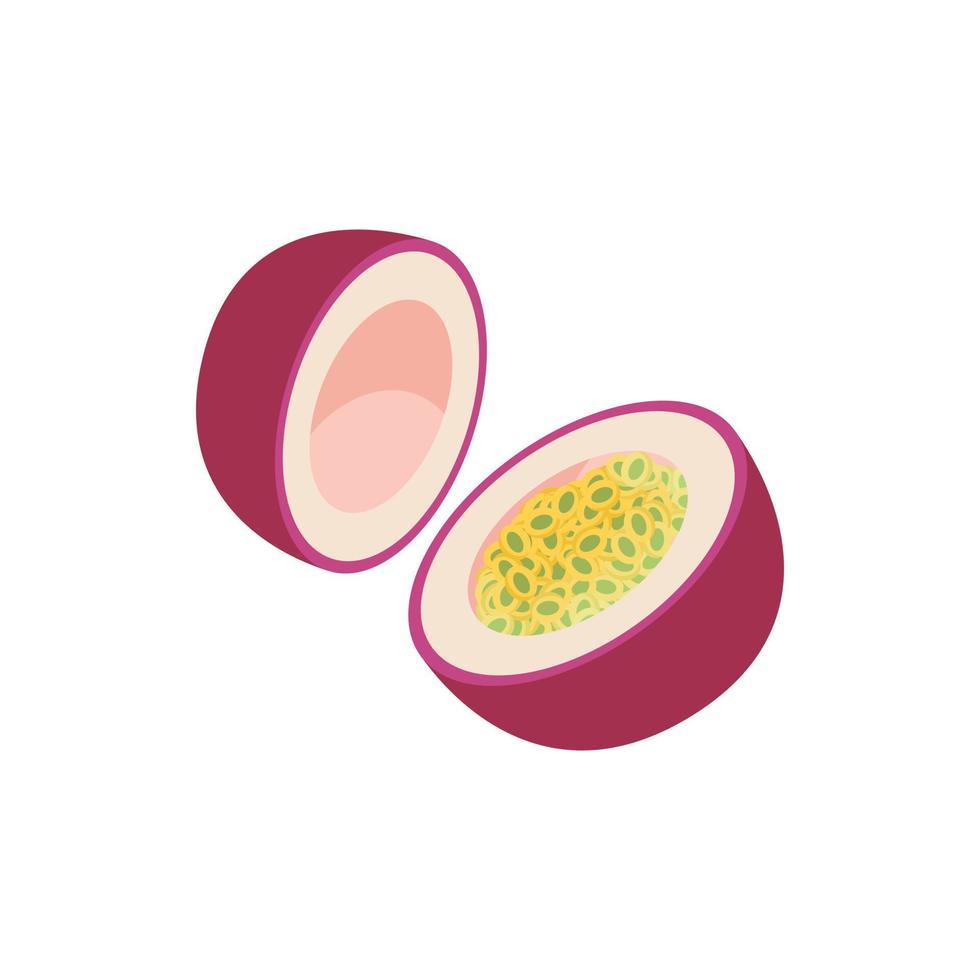 icono de fruta de la pasión, estilo de dibujos animados vector