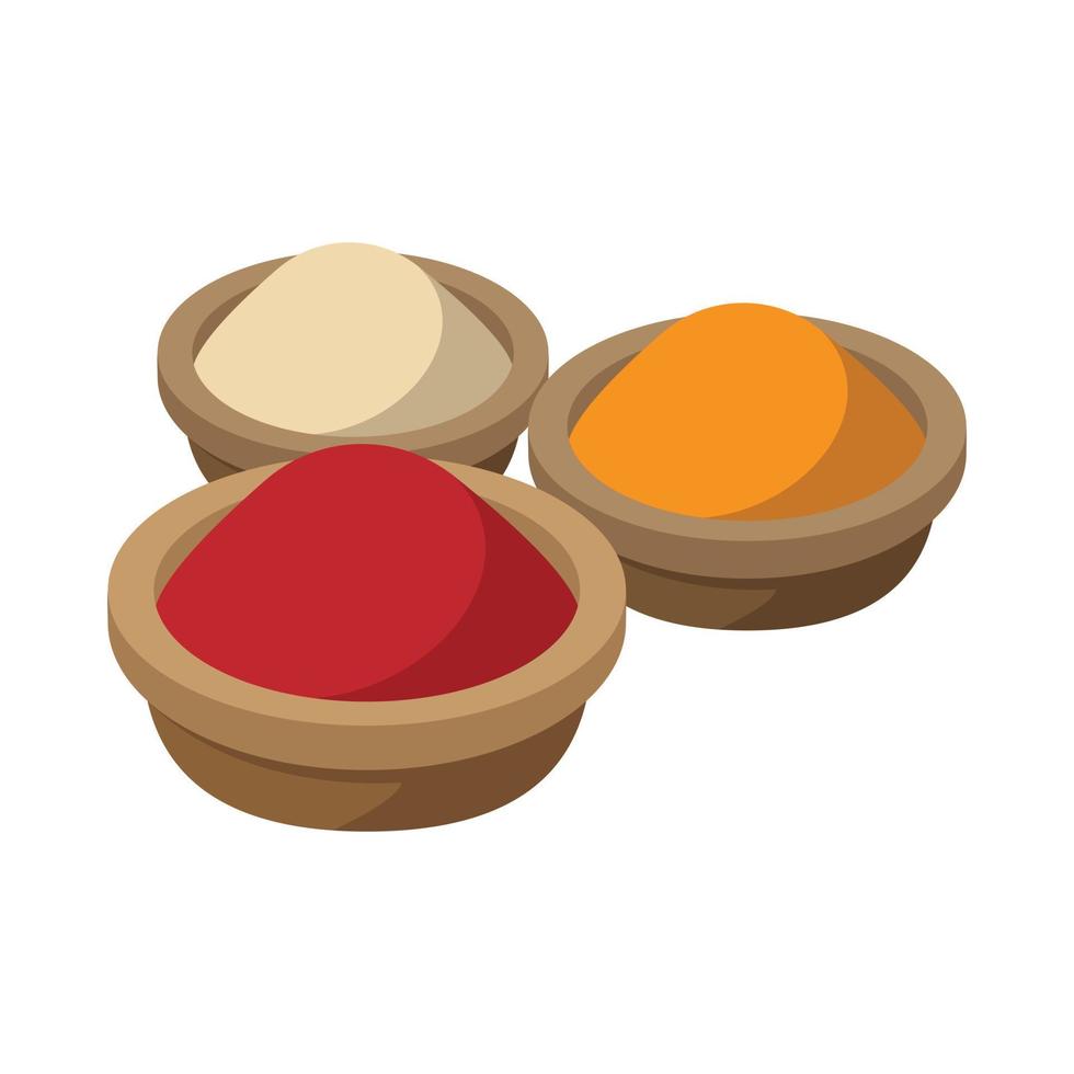 Indian spices icon, cartoon style vector