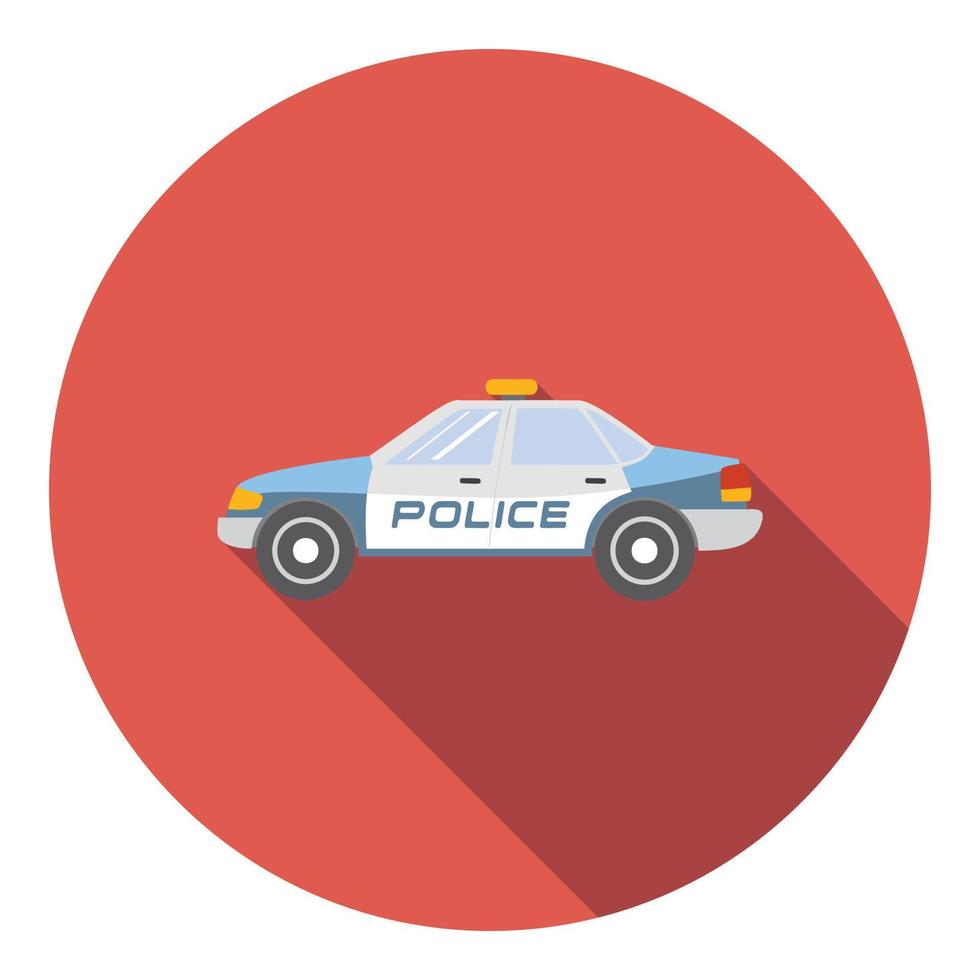 Police car icon, flat style vector