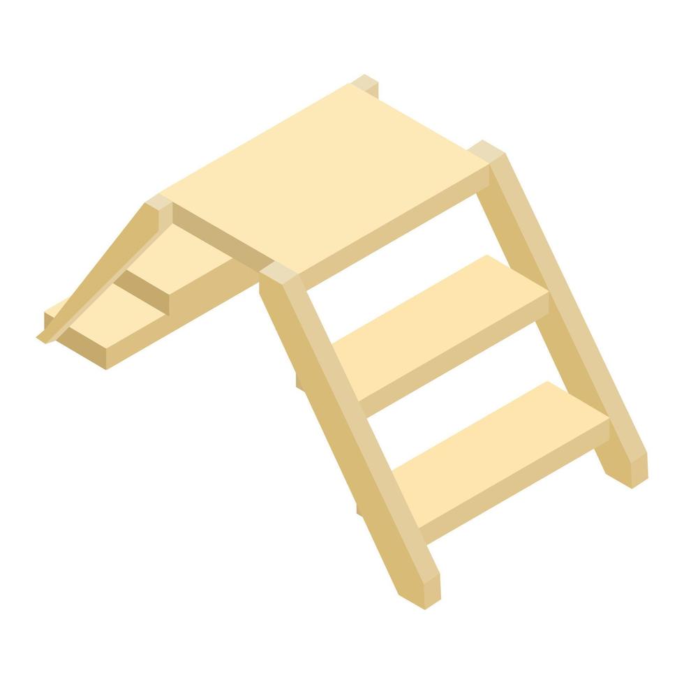 Wooden ladder isometric 3d icon vector