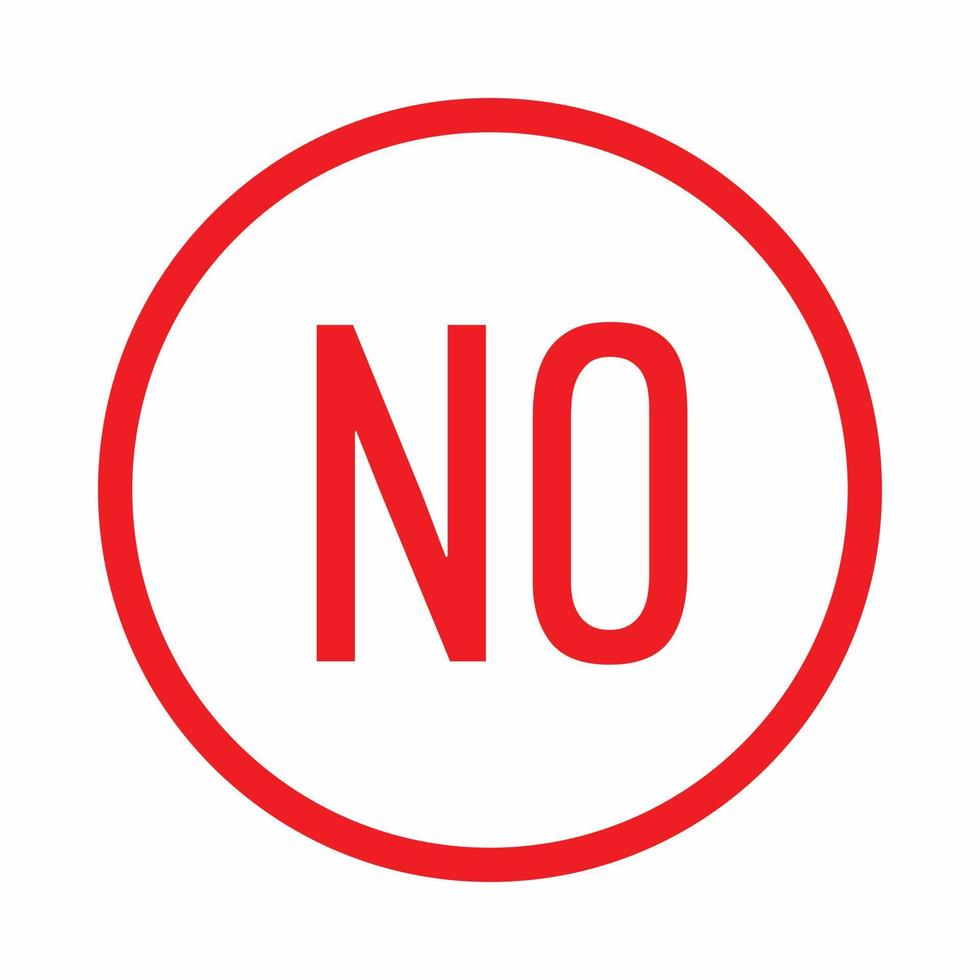 No in circle icon, simple style vector