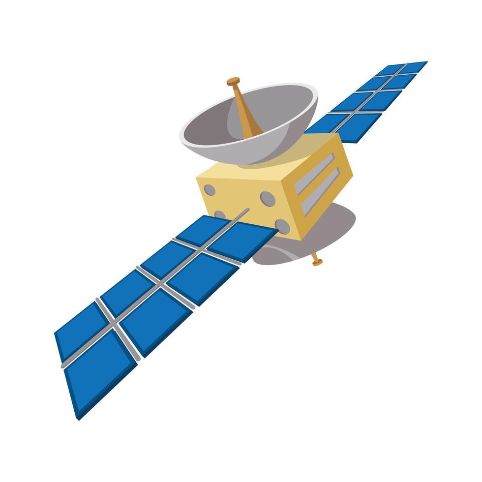 Satellite communications cartoon icon vector