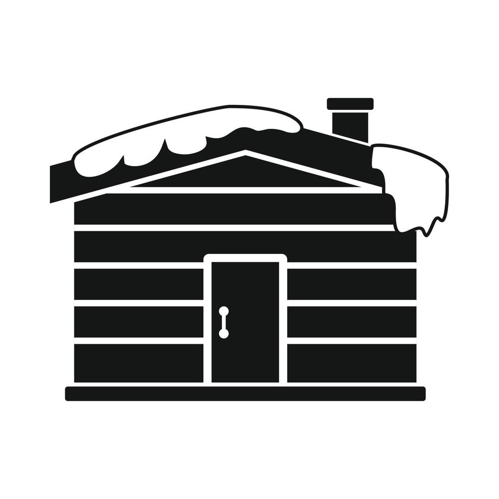 Christmas house icon, black simple style vector