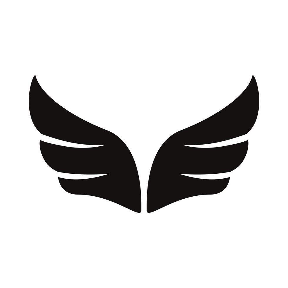 A pair of black wings icon, simple style vector