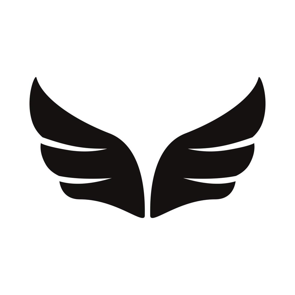 A pair of black wings icon, simple style vector