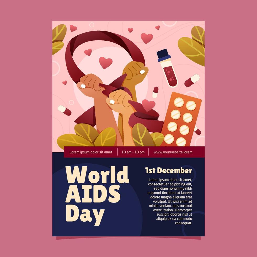 Support World AIDS Day Poster vector