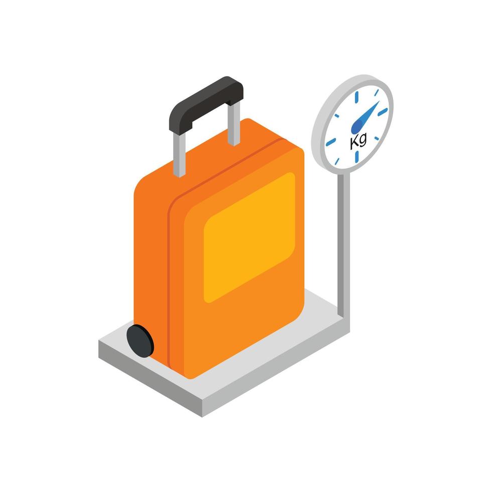 Luggage on scales 3d isometric icon vector