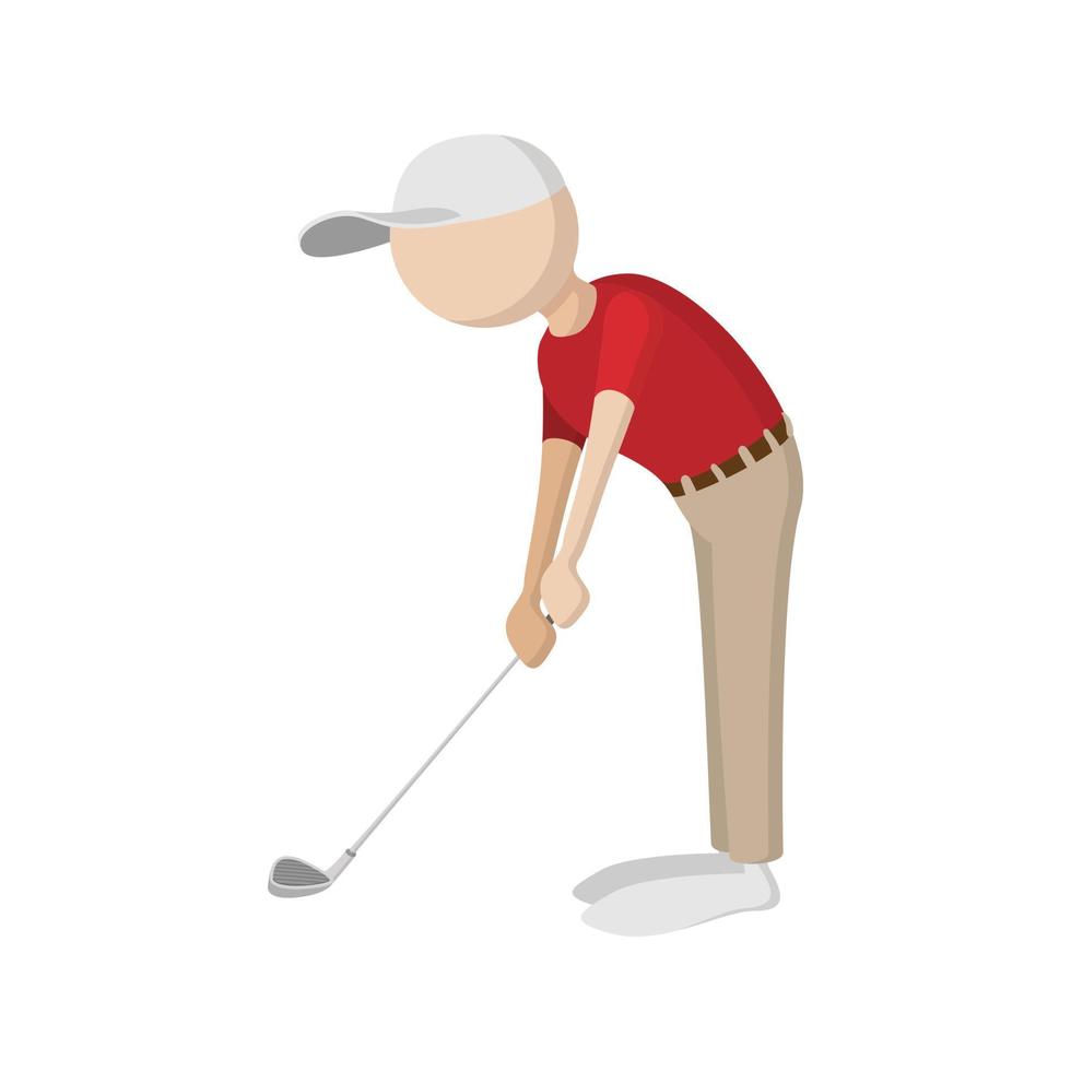 icono de dibujos animados de golfista vector
