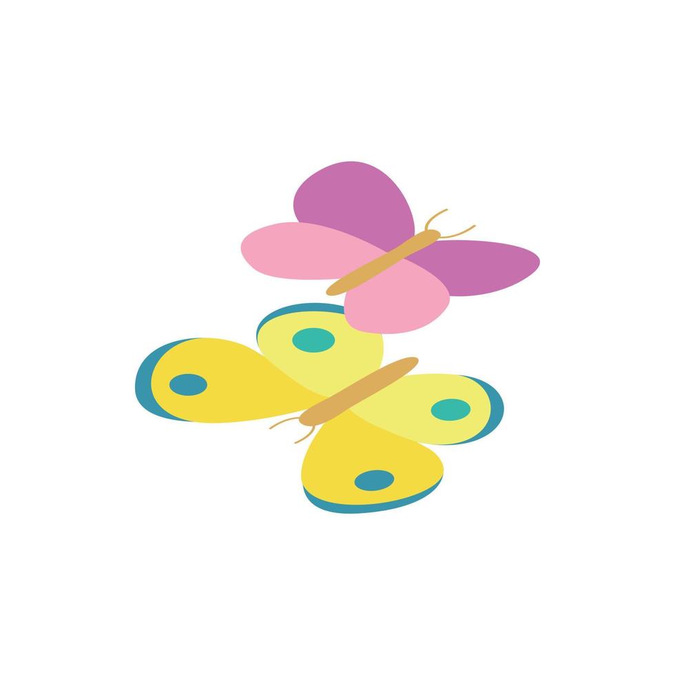 Butterfly isometric 3d icon vector