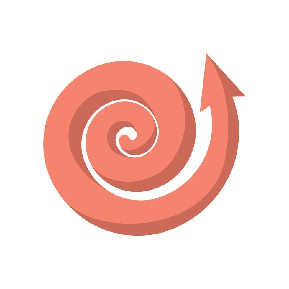 Curling pink arrow cartoon icon vector