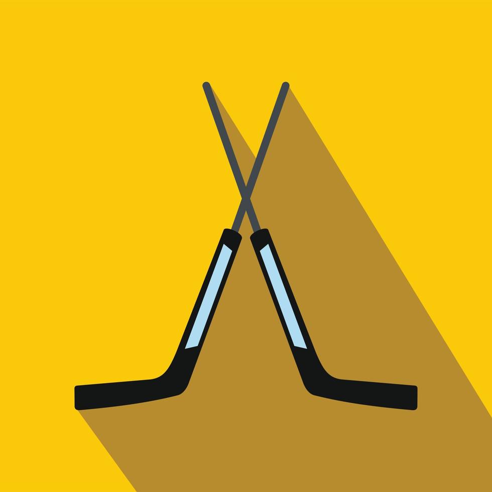 Two crossed hockey sticks icon vector