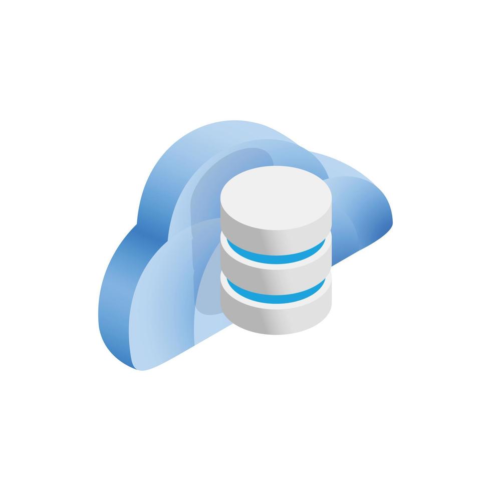 Cloud and data storage icon, isometric 3d style vector