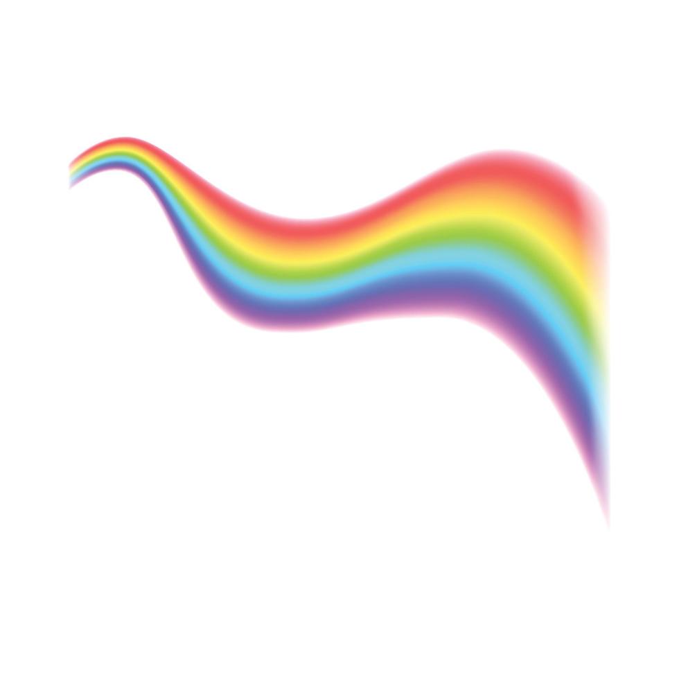 Rainbow curved line icon,realistic style vector