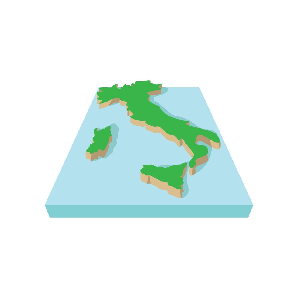 mapa de italia, estilo de dibujos animados vector