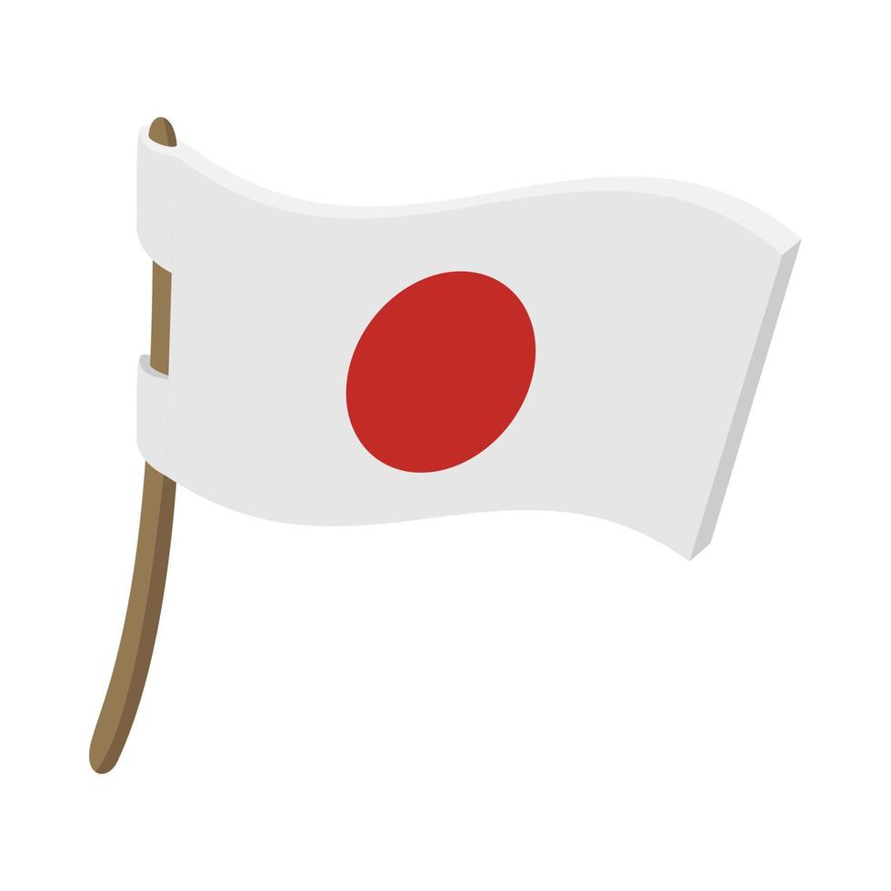 icono de la bandera del país japonés, estilo de dibujos animados vector