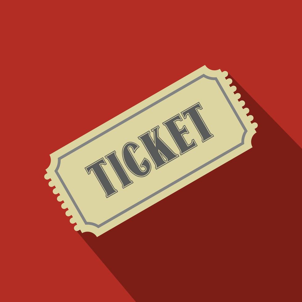 Vintage ticket flat icon vector