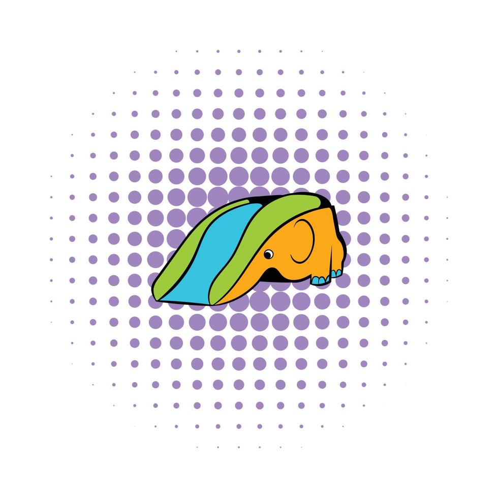 Playground slide icon, comics style vector